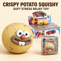 Jouet Squishy Patate Croustillante Forme Tachetée Visages Drôles Jouets Anti-Stress à Presser Cadeau Boîte de Présentation 12 Pièces