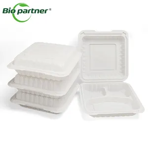 Dikdörtgen mikrodalga gıda sınıfı paket plastik yemek kabı Mfpp menteşeli kapaklı tek kullanımlık yemek kabı