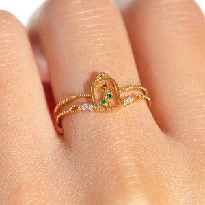 Principessa serie zircone anello di bellezza e la bestia carino teiera candela fiore rosa anello regolabile per le donne gioielli di moda - Product Image 3