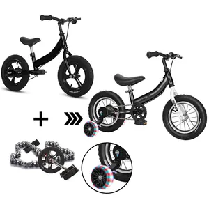 Para ninos de equilibrio bicicleta 12/14/16 pollici 2 in 1 bilanciamento della moto bambini bicicletta bambini flash ruota di formazione moto per i bambini