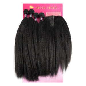 优质纬编发束，纯色发束，一包多用，适合女性，卷直发，4 件装 - Product Image 1