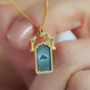Kalung liontin hati merah hijau kartu <span class=keywords><strong>Tarot</strong></span> Enamel emas Pvd bandul jimat baja tahan karat perhiasan tak beraturan untuk wanita - Product Image 5