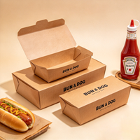 Boîte à frites personnalisée imprimée, en papier kraft de qualité alimentaire, emballage à emporter, vente en gros, usine