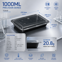 Boîte à lunch jetable portable de qualité alimentaire PP 32 oz pour les pique-niques et les repas