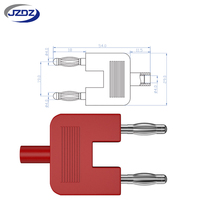 JZDZ Prise de court-circuit nickelée 4 mm, fiche banane, pas de 19 mm pour PCB J.20007