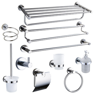 Ensemble de porte-serviettes de salle de bain Saint Ruijia, série chromée 220, barre de douche avec support et accessoires pour usage domestique et hôtelier - Product Image 1