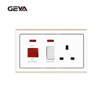 Prise de courant multifonctionnelle pour cuisine GEYA avec logo personnalisé, couleur personnalisée, 146 mm * 86 mm, 250 V, 45 A, indice de protection IP20, étanche, durable, en matériau PC