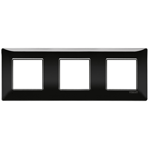 แผ่นสวิตช์ติดผนังวิมาร์ 3 ช่อง สีดำ ขนาด 27x8x0.9 ซม. สำหรับใช้ภายในอาคาร - Product Image 1