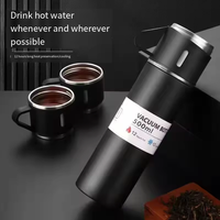 Ensemble cadeau populaire pour entreprise, 500 ml, tasse d'affaires portable, thermos en acier inoxydable, gourde avec 3 couvercles