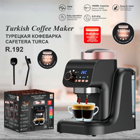 Cafetera Turca con Molinillo Incorporado, Autolimpieza Automática, Antigoteo, Tanque de Agua de 1000 ml, Cafetera Árabe para el Hogar