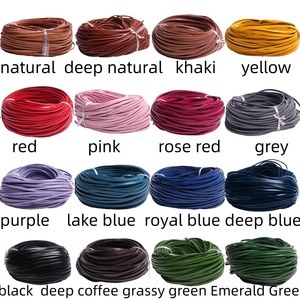 Оптовая продажа 2 мм толщина Натуральная кожа шнур 3-10 мм плоский кожаный шнур для домашних животных воротник браслет ожерелье - Product Image 4
