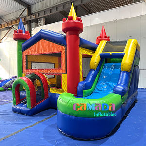 Jeux d'été pour garçons et filles, <span class=keywords><strong>maison</strong></span> gonflable et toboggan aquatique, château, jardin, combo avec <span class=keywords><strong>piscine</strong></span> - Product Image 2