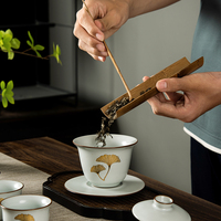 Chine ensembles de thé théière et tasse ensemble or jante porcelaine avec théière en céramique bleu boîte personnalisée Logo café emballage papier CIQ