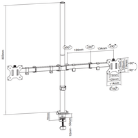 Support de moniteur articulé pour ordinateur réglable en hauteur bras support de moniteur à double écran