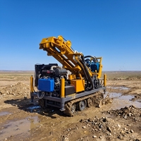 Petite foreuse portative sur chenilles montée sur remorque, avec trépan en carbure pour puits d'eau en roche dure de 300 m, moteur diesel 65 kW