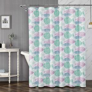 OWENIE3dエンボスプリントカラフルな魚のシャワーカーテン防水バスルームカーテンセット - Product Image 2