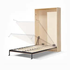 Vertical wall bed murphy bed mechanism simple design hardware save space