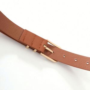 Ceintures pour femmes en cuir PU de couleur marron et noir, avec boucle en alliage de 2,5 cm de large, design tendance, taille personnalisable, pour robe ou costume - Product Image 4