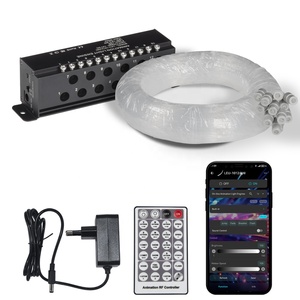 Motore Luminoso per Animazioni 12W con Controllo Tramite App Mobile, Sorgente Luminosa a Fibra Ottica a LED Bianchi a 12 Porte per Effetto Stelle Cadenti su Soffitti Stellati - Product Image 4