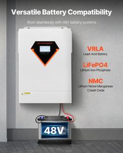 ระบบพลังงานแสงอาทิตย์แบบไฮบริด MPPT สำหรับกริดไฟฟ้า 220-240V ขนาด 6.3kW/10kW พร้อมหน้าจอ LCD แสดงผลเดี่ยว คลื่นไซน์บริสุทธิ์ ประสิทธิภาพ 98% 50/60Hz - Product Image 2