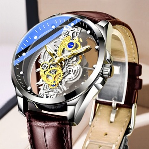 Reloj de Lujo para Hombre, Esqueleto, Dorado, de Cuarzo, con Esfera Transparente, Correa de Acero Inoxidable - Product Image 6