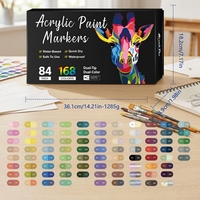 Kit de 168 marqueurs acryliques double pointe pour dessin professionnel et artistique pour enfants