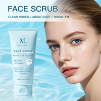 Private Label Sea Salt Coconut Gentle Brightening Facial Scrub Custom Logo Natural Face and Body Scrub