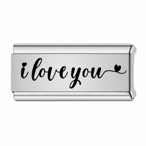 Abalorios Italianos de Acero Inoxidable de 2 cm de Largo, Diseño de Dibujos Animados, Estrellas, Corazones y Letras, para Pulseras - Product Image 4