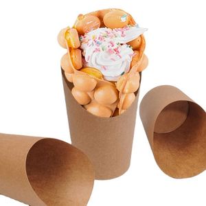 Factory Direct Sale Waffle Fried Chicken French Fries Brown Black Kraft Paper Oblique <b>Cup</b> - Product Image 1
