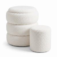 Pouf ottoman moderne de luxe en tissu blanc, chaise multifonctionnelle, repose-pieds, tabouret, siège rembourré doux, mobilier de salon contemporain