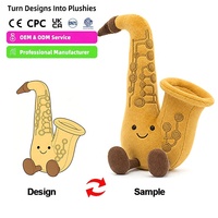 Jouets en peluche personnalisés, jouets en peluche de dessin animé, piano en peluche, saxophone en peluche, jouet en peluche en coton PP, anti-stress, super doux, taille personnalisable