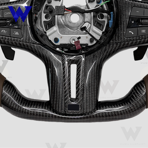 Pour <span class=keywords><strong>BMW</strong></span> G20 G30 G21 G22 G23 F10 F30 Série 3 <span class=keywords><strong>320i</strong></span> 325i 330i 2019 2020 2023 Personnalisation du volant en cuir et fibre de carbone - Product Image 4