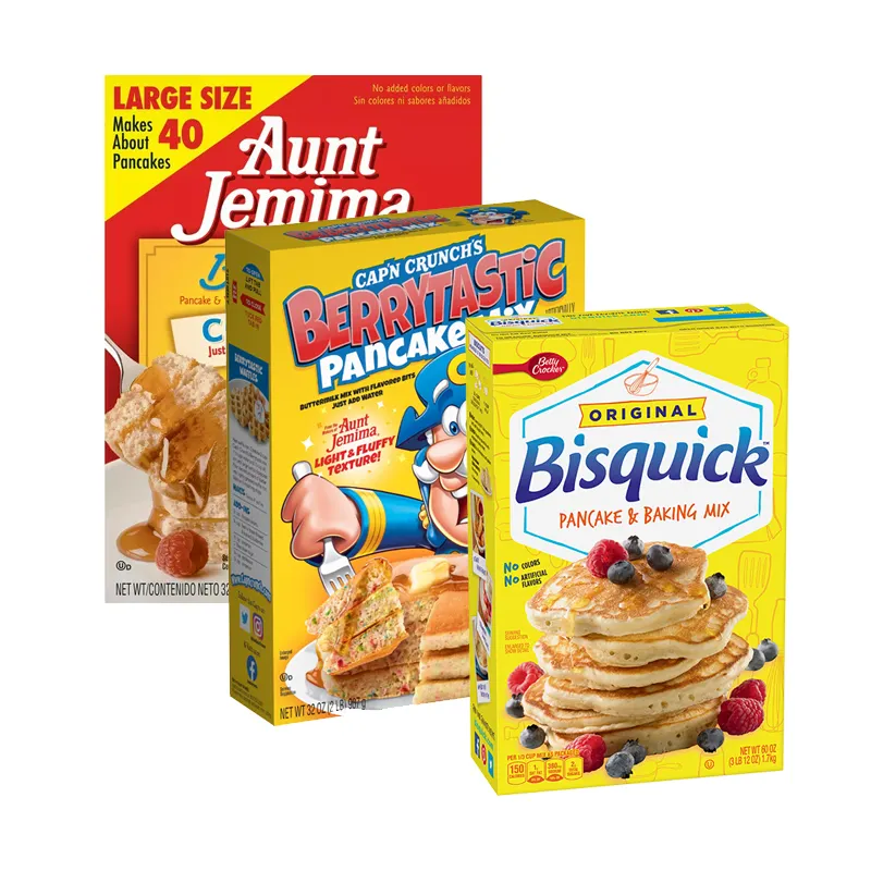 Cartone bianco riciclato personalizzato a buon mercato pieghevole carta Pancake Box scatola di alimenti surgelati piccola scatola di imballaggio per pancake