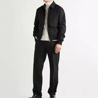 Veste d'entraîneur noire de haute qualité pour hommes OEM à col montant avec logo à fermeture éclair personnalisé Veste d'automne d'hiver en gros