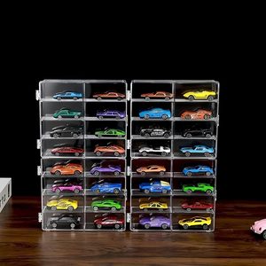 1/64 Scale Clear Acrylic Display Case for Hot Wheels &amp; <strong>Matchbox</strong> Cars Dust Cover Storage Box Compatible Hot Wheels <strong>Collection</strong> - Product Image 6