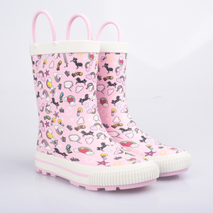 <span class=keywords><strong>Stivali</strong></span> da <span class=keywords><strong>Pioggia</strong></span> per Bambine con Stampa Unicorno Rosa, Impermeabili, Leggeri, Antiscivolo, a Metà Polpaccio, in Gomma con Maniglie per Estate e Autunno - Product Image 1