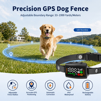Neu eingetroffen: LED HD Display GPS Drahtloses Hundezaun-System, einstellbar 33-1999m, wasserdichtes Smart Pet Containment Halsband für den Außenbereich