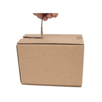 Cajas de papel Kraft corrugado, cartón autosellado, gran reciclaje, venta al por mayor, para paquete de envío