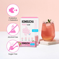 Kombucha à la saveur de pêche en marque privée, 10 sachets, thé probiotique pour la santé équilibrée du corps