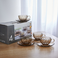 Tasse à café en verre borosilicate transparent, résistante aux hautes températures, écologique, moderne et luxueuse, en forme de citrouille, avec poignée et logo personnalisé