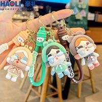 Haoli Porte-clés portable en alliage de zinc avec impression numérique et silicone, motif fille de dessin animé mignonne, breloque de sac, numéro de pièce 11