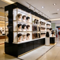 Vitrine d'exposition pour extensions de cheveux en acrylique, étagères d'exposition pour stand de magasin éphémère