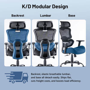 Chaise <span class=keywords><strong>de</strong></span> bureau ergonomique contemporaine haut <span class=keywords><strong>de</strong></span> gamme avec design modulaire, fonctionnalités extensibles, construction en plastique, composants <span class=keywords><strong>de</strong></span> qualité supérieure - Product Image 3