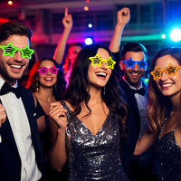 Lot de 10 lunettes en papier néon, cœurs et étoiles fluorescentes, accessoires photo pour fêtes lumineuses et anniversaires