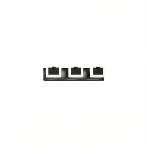 Applique murale LED noire moderne à 3 lumières 6000K pour éclairage de miroir de salle de bain - Product Image 1