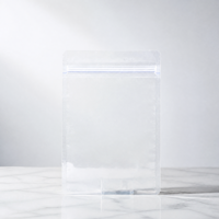 Pochette transparente personnalisée avec fermeture éclair pour collations, sac de rangement en plastique transparent refermable