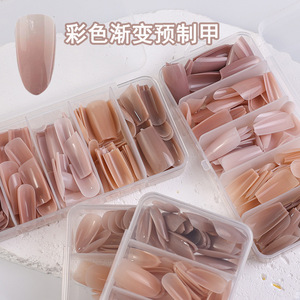 140 faux ongles courts en amande à presser, couvrance totale, en acrylique, pour manucure - Product Image 3