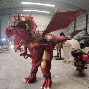 Costume de <span class=keywords><strong>dinosaure</strong></span> adulte réaliste de modèle animé, nouveau design, taille réelle, mouvement de marche, costume de <span class=keywords><strong>dinosaure</strong></span> <span class=keywords><strong>rouge</strong></span>, costume de dragon - Product Image 1