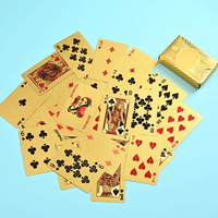 Cartes à jouer en feuille d'or laminée plastique en stock : Cartes à jouer en plastique PET imperméables et résistantes à l'usure