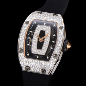 <span class=keywords><strong>Montre</strong></span>-bracelet automatique Artisan Moissanite Diamond Timepiece Tonneau Ultra Fine Squelette pour Hommes et Femmes, <span class=keywords><strong>Montre</strong></span> Phare de la Série Front Row - Product Image 1